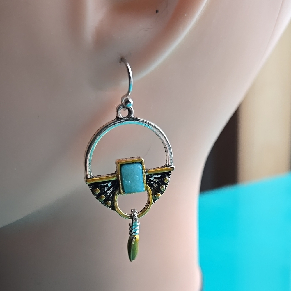 Elegant Silver and Gold Dangle Earrings